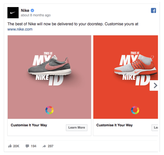 A Facebook ad for Nike